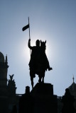 Statue of St. Wenceslas, the patron saint of the Czech lands ...