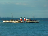CALEDONIAN STEAM PACKET - P.S. WAVERLEY (The Last Sea Going Paddle Steamer) @ Isle of Wight, Egypt Point (Passing)