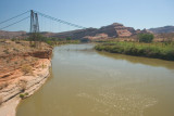 Dewey Bridge (1916 - 2008) over the Colorado River (5.4 MY?? - present)