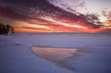 Frozen river sunrise