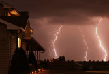 Lightning behind the house