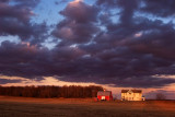 Farm in sunset light