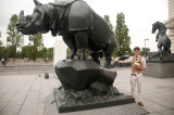 Crosby and the rhino at the Musee d'Orsay