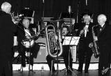 IMG_2151 The Trocadixies:  Pete Stevenson - trombone, Doug Zimmerman - cornet,  Chris Allen - announcer, George crazy legs Lak