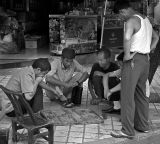 Sidewalk checkers.