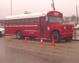 Bus used for in the field Rattlesnake Tours, parked because of bad weather this day