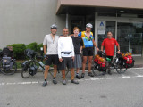 Ready to start the tour. We spent last night putting the bikes together.