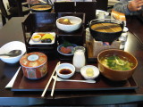 Japanese style dinner after our hike. The 1,800 feet descent was a knee killer.