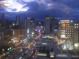 Sapporo at night during our visit of downtown