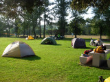 Our free campsite in Shibetsu city. Met a Japanese & Korean bike tourist.