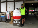 At the train station entrance.