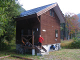 Our cabin for the night in a small mountain community.