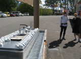 Outdoor tea stand. Help yourself.