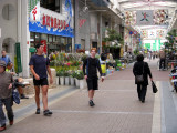 Stopping at a marketplace.