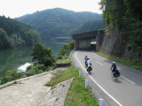 Our scenic road pass a reservoir.