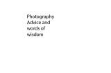 Photography Advice and Words of Wisdom