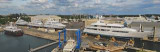 Derecktor of Florida shipyard panoramic photo made from 5 stitched