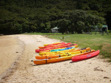 Kayaks on the beach