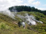 Hissing steam on a hillside