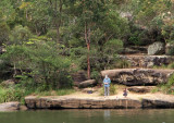 Fishing from rocks on the western side of Bents Basin