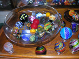 Shelf #7 - Assorted bowls and swirls (Wheaton bowls on left and right)
