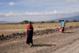 Maasai woman on road back to Ngorongogo