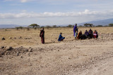 Maasai people on the road to /Ngorongoro