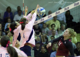 GT OH Talisa Kellogg and MH Miller reject a shot by a Seminoles player