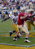 Tech LB Brad Jefferson rushes FSU QB Ponder as he attempts to throw out of his own end zone