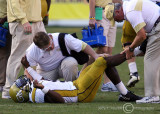 Georgia Tech QB Nesbitt is attended to by the Tech medical staff