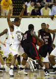 Tech G Gary Cage defends against driving Winston-Salem State F Jamal Durham
