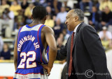 Tennessee State University Head Coach Cy Alexander gives orders to G Robinson