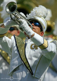 Georgia Tech Band member plays during halftime
