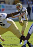 Yellow Jackets K Scott Blair follows through on a successful field goal attempt