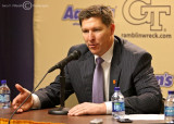 Clemson Tigers Head Coach Brad Brownell talks to the media after his teams victory over Georgia Tech