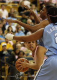 Yellow Jackets G Hemingway is trapped by Tar Heels defenders