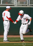 UGA SS Gordon Beckham heads for home after hitting a game tying home run in the third