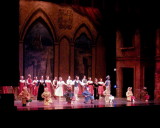Curtain call for Snow White - Daniel is in middle holding his partners hand.  The seven dwarfs are in front.
