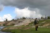 Rob on a  bank of the Firehole