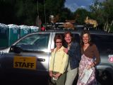 Janet, Susan and Sharon with Pauls mascots on his staff car