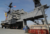 Superstructure with crane and hatch to hangar deck