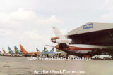 1984 - 11 aircraft used by Air Florida parked at Miami International after they ceased operations