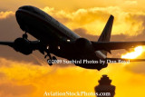 2009 - American Airlines B737-823 taking off at sunset aviation stock photo #3265