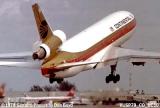 Continental Airlines DC10-10 lifting off from runway 9L at Miami