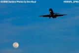 American Eagle Embraer ERJ-135 airline aviation moon stock photo #0035N