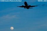 US Airways B737-400 airline aviation moon stock photo #0040N