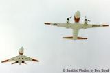 1982 - USCG HU-25 Falcon #CG-2109 and Convair HC-131A flying formation stock photo