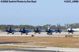 USN Blue Angels F/A-18 Hornets #1 thru #6 taxiing military air show aviation stock photo #1323
