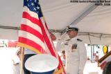 CDR Eduardo Pino saluting VADM Brian D. Peterman at the CGC GENTIAN (WIX 290) decommissioning ceremony stock photo #9479