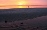 Early morning walker on the beach